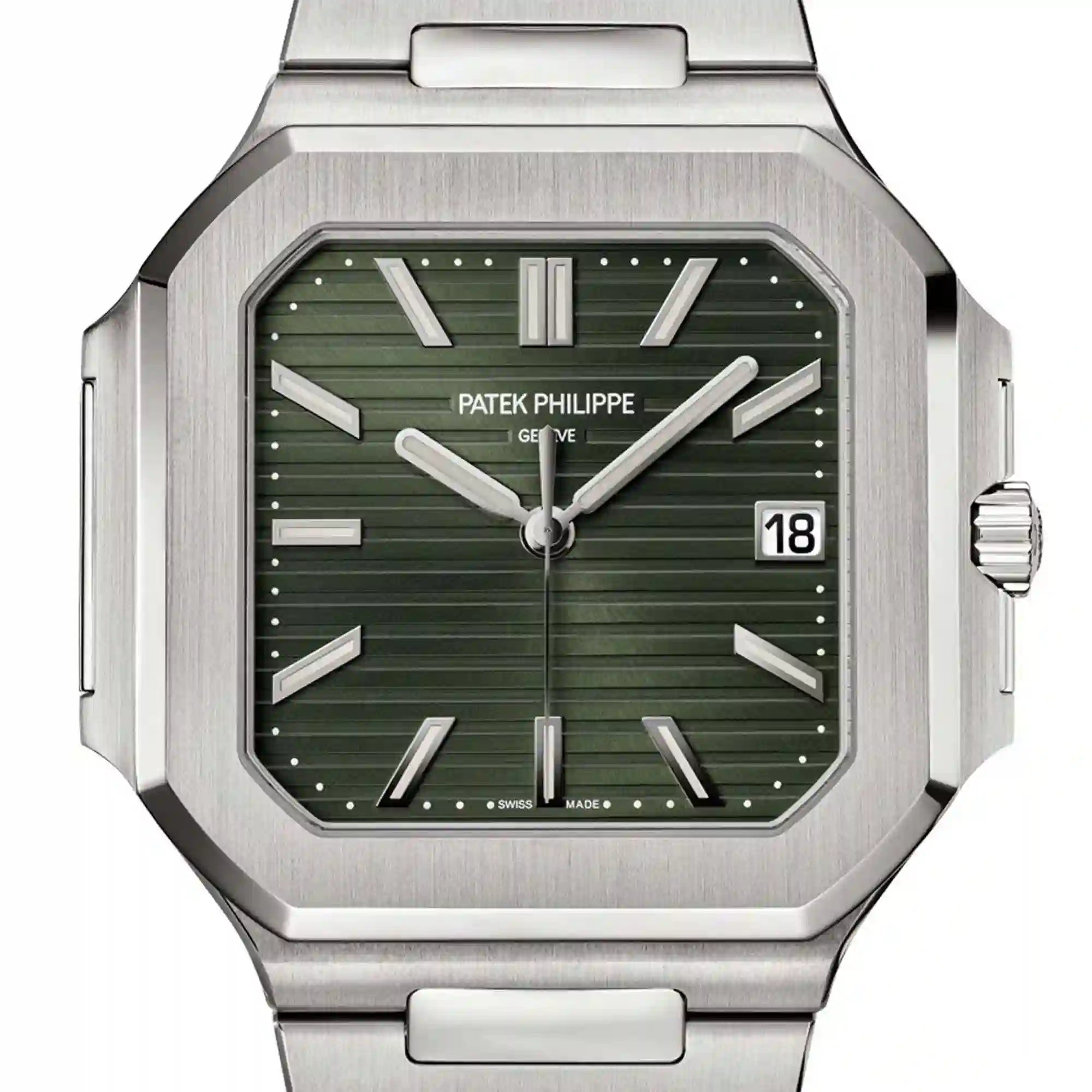 Close view - Patek Philippe Cubitus Steel Green Dial 5821/1A