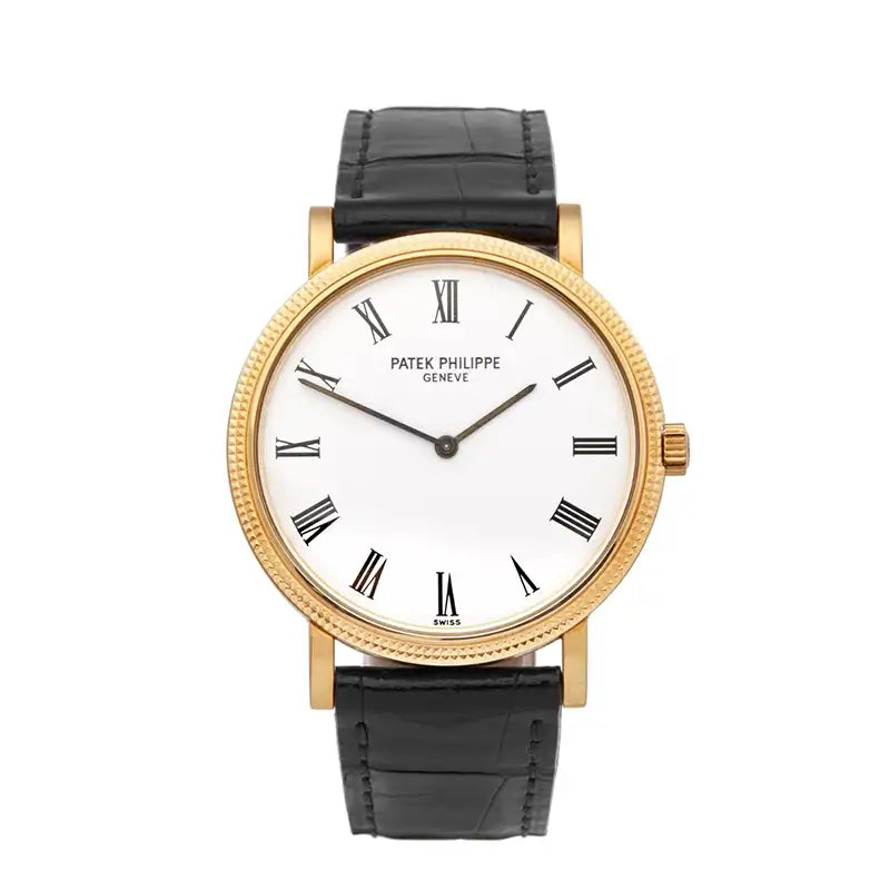Full view - Pre-Owned PP Calatrava 5120J Yellow Gold White Dial