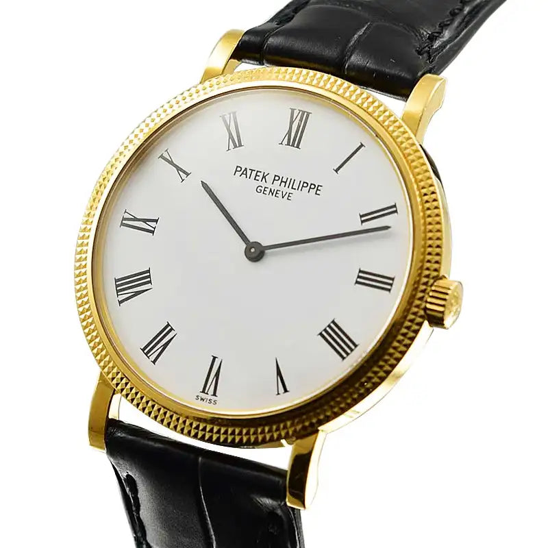 Side view - Pre-Owned PP Calatrava 5120J Yellow Gold White Dial