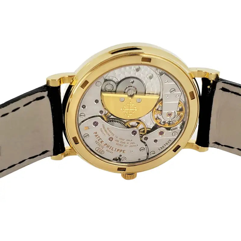 Back view - Pre-Owned PP Calatrava 5120J Yellow Gold White Dial
