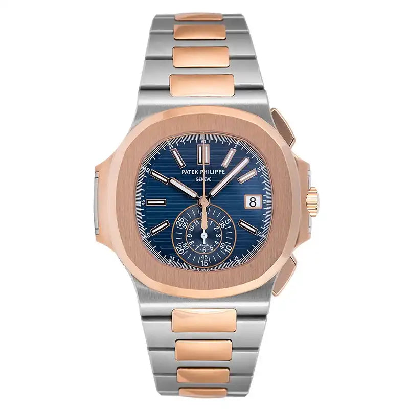 Full view - PP Nautilus 5980/1AR-001 Steel & Rose Gold Blue Dial