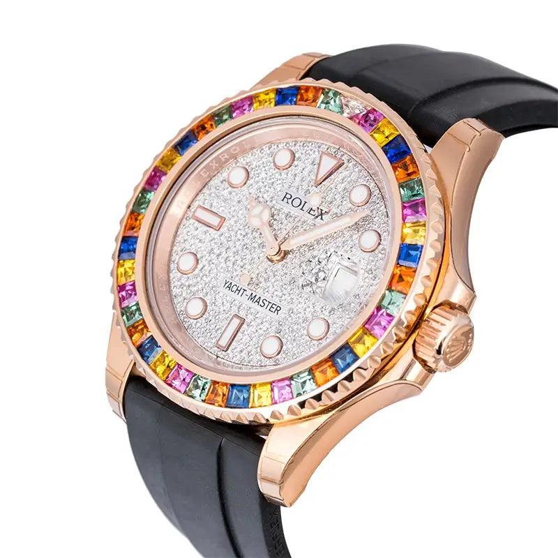 Side view of Rolex Yacht-Master 18ct Everose Gold 116655