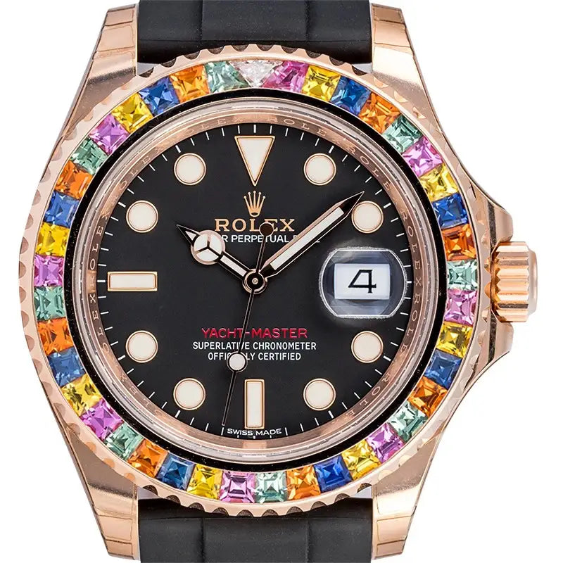 Rolex Yacht-Master 116655 Custom Tutti Frutti Gem Set Bezel