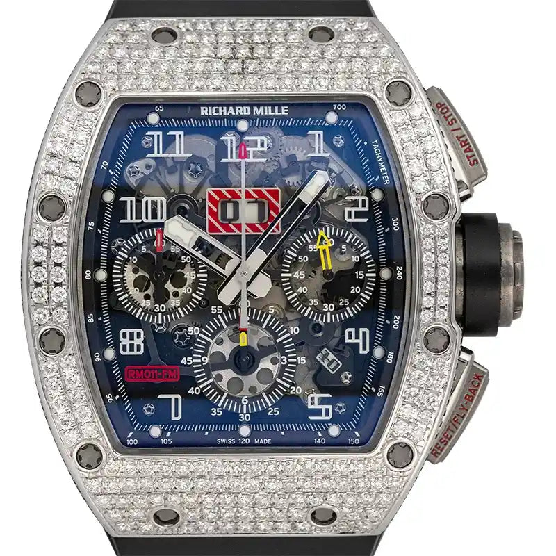 Close up - RM 011 Felipe Massa with Custom 18ct Gold Diamond Set