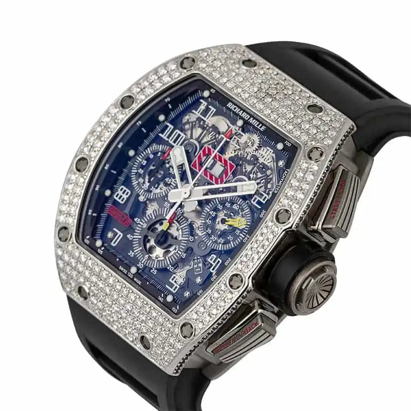Side view - RM 011 Felipe Massa with Custom 18ct Gold Diamond Set Bezel