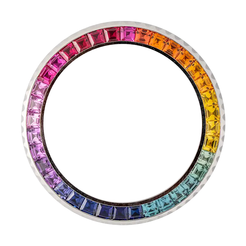 Custom White Gold Bezel Rainbow for Rolex GMT-Master II / Submariner