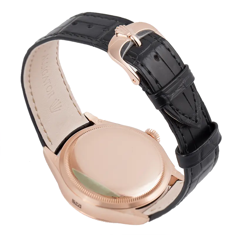 Back view of Cellini Date 50515 with black leather strap