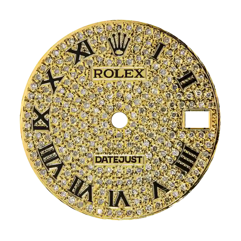 Rolex DateJust 31mm Gold Diamond Pavé Custom Dial