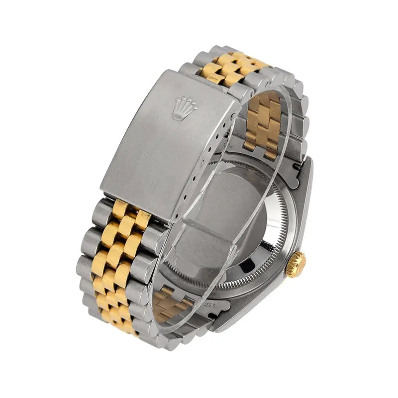 Back view of Rolex 16233 jubilee bracelet with fold over clasp