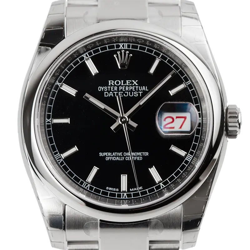 Rolex DateJust 36 Steel Black/Index Oyster 116200