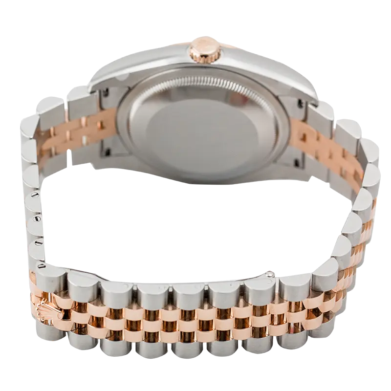 Back view of Rolex DateJust 116201 bracelet with an oysterlock clasp