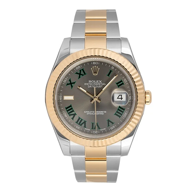 Full view of Rolex Datejust 41 Oystersteel and Yellow Gold Slate Dial 126333