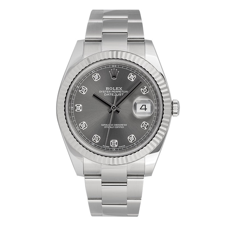 Rolex Datejust 41 Rolesor Dark RhodiumDiamonds Oyster 126334