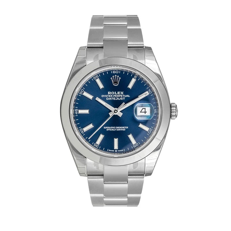 Full view of Rolex Datejust 41 Stainless Steel Blue Dial 126300