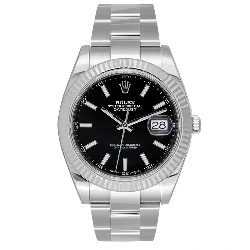 Full view of Rolex Datejust 41 Steel Black Dial 116334