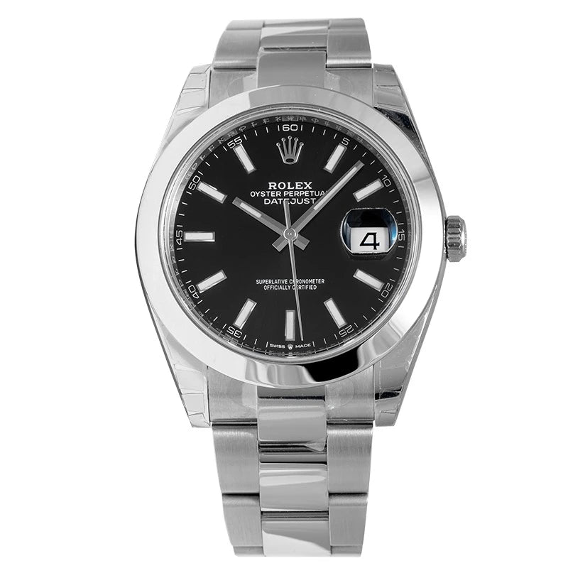 Full view of Rolex Datejust 41 Steel Black Dial 126300