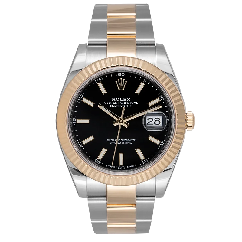 Full view of Rolex DateJust 41 Index Black Dial Oyster 126333