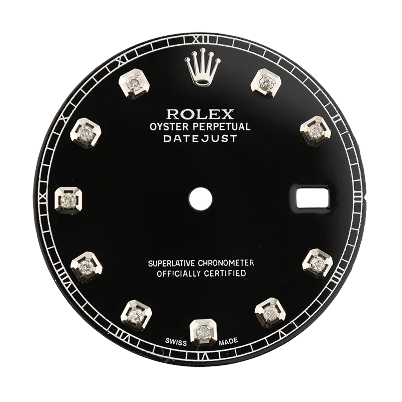 Rolex DateJust 41mm Black/Diamond Hour Markers Custom Dial