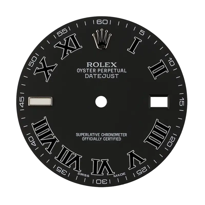 Rolex DateJust 41mm Black/Roman Numerals Original Factory Dial