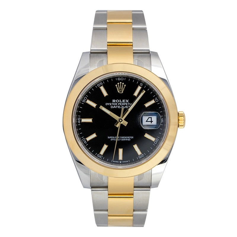 Full view - Rolex Datejust 41mm Steel and Yellow Gold Black Dial 126303