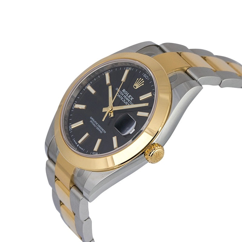 Side view - Rolex Datejust 41mm Steel & Yellow Gold Black Dial 126303