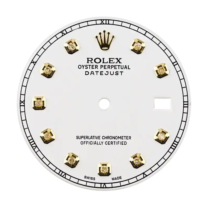 Rolex DateJust 41mm White/Gold Diamond Hour Markers Custom Dial