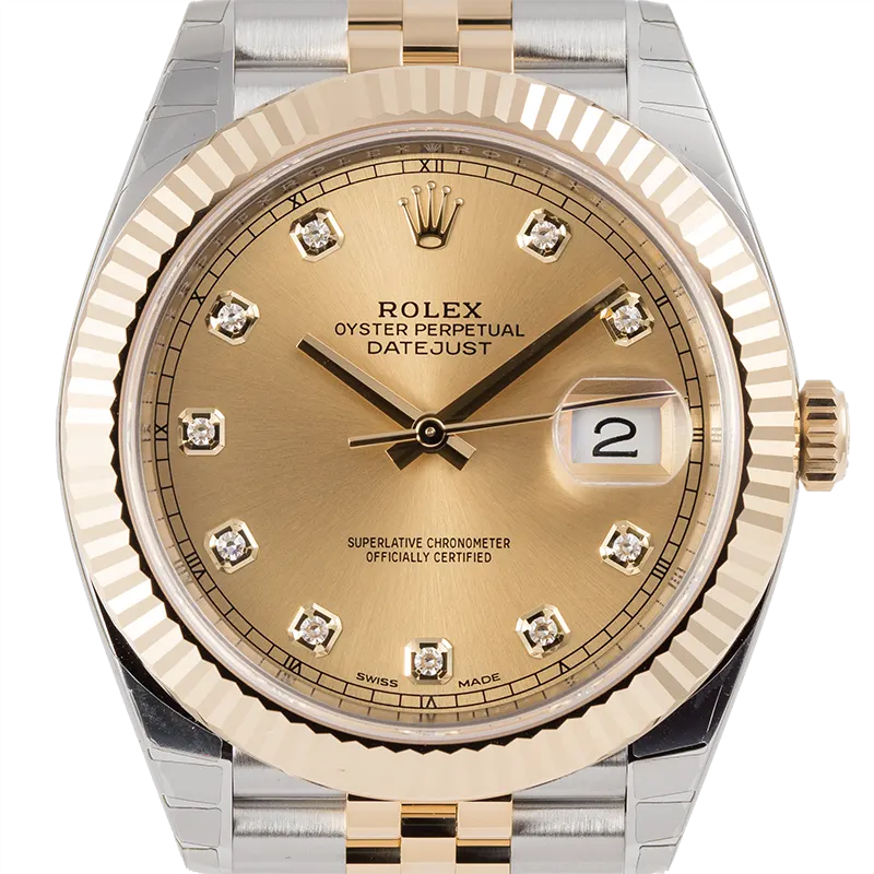Rolex Datejust II 41 Steel and Yellow Gold ChampagneDiamonds Jubilee 126333