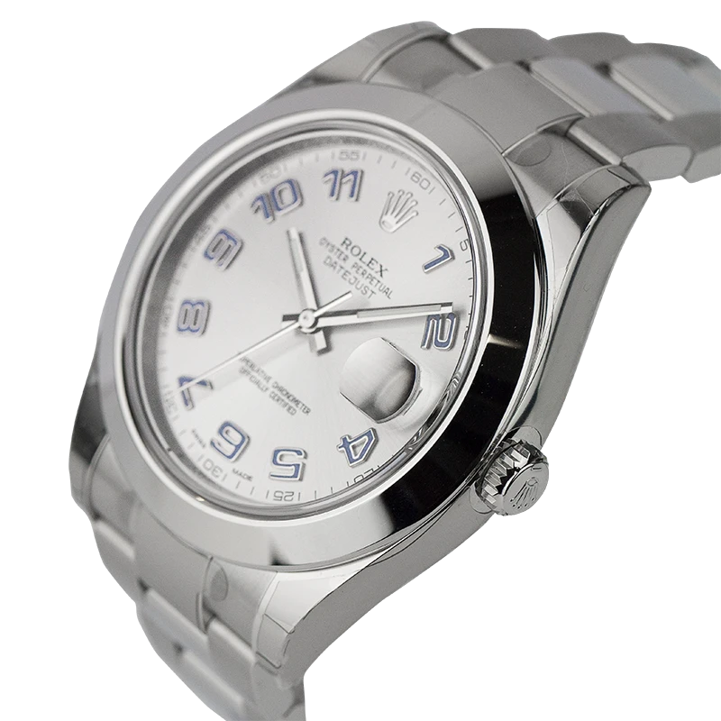 Side view of Rolex Datejust II Steel Watch with Silver Dial 116300