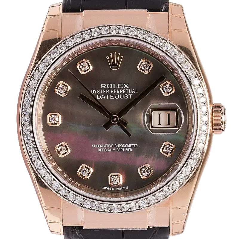 Rolex Datejust MOP Diamonds Leather Strap 116185