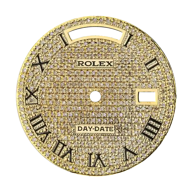 Rolex Day-Date 36mm Gold Diamond Pavé Custom Dial