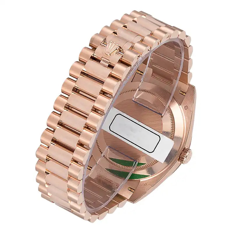 Back view - Rolex Day-Date 40 18ct Everose Gold Silver/Diamond Dial