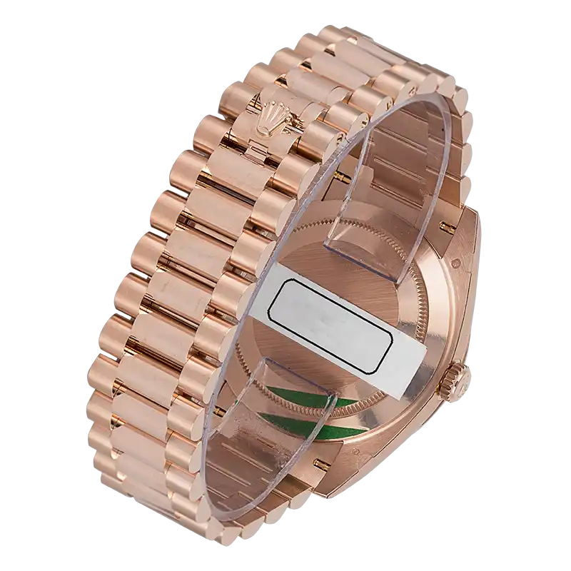 Back view - Rolex Day-Date 40 18ct Everose Gold with Custom Bezel