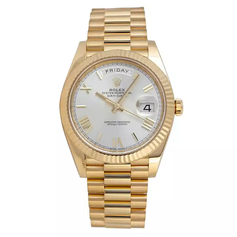 Full view - Rolex Day-Date 40 18ct Yellow Gold Silver/Roman Dial 228238