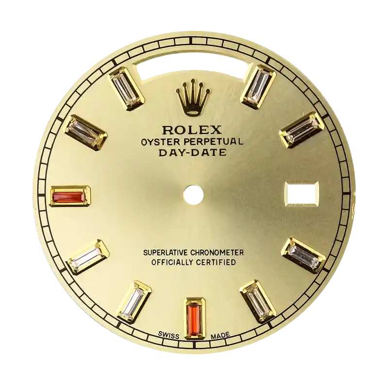 Rolex Day-Date 41mm Gold Baguette Cut Diamond Custom Dial