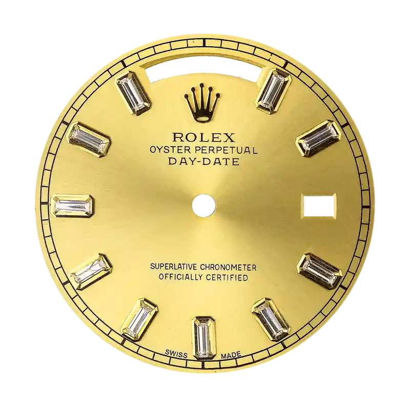 Rolex Day-Date 41mm Gold/Baguette Cut Diamond Custom Dial