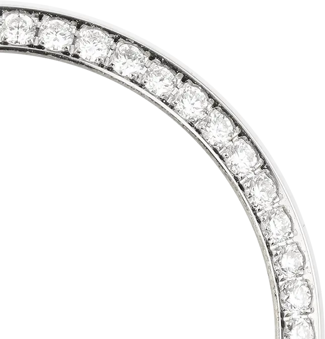 Close up - Rolex Day-Date / DateJust 31mm White Gold Round Diamonds Custom Bezel
