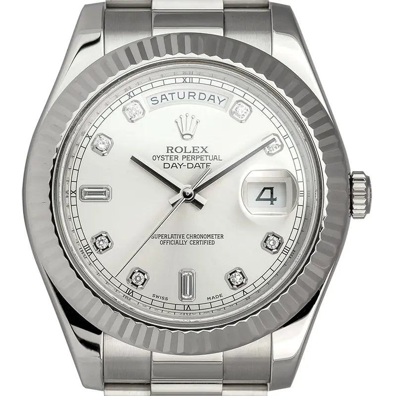 Close up - Rolex Day-Date II 18ct White 218239