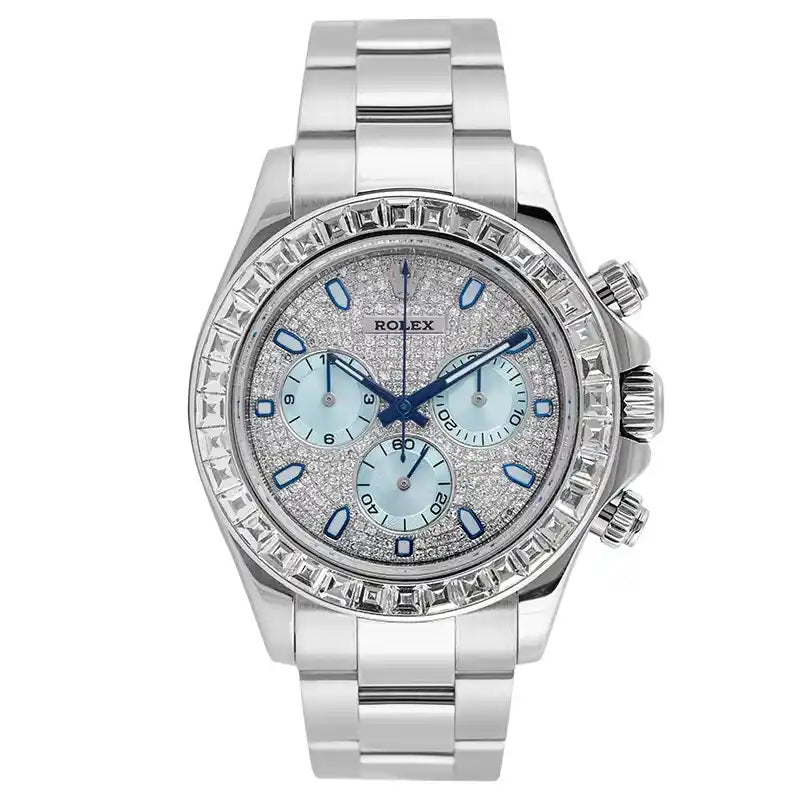 Full view - Rolex Daytona 116520 Steel with Custom Dial & Custom Bezel