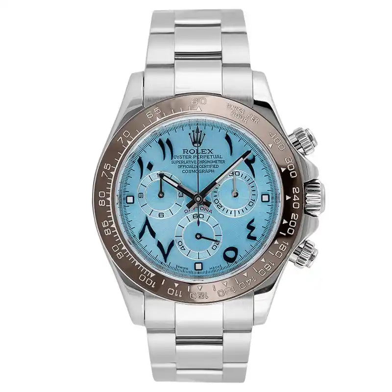 Full view - Rolex Daytona 116520 with Custom Arabic Dial and Custom Ceramic Bezel