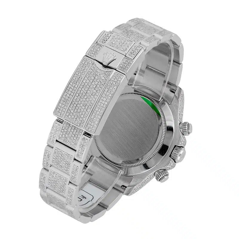 Back view - Rolex Daytona 18ct White Gold 116509 Custom Diamond Set