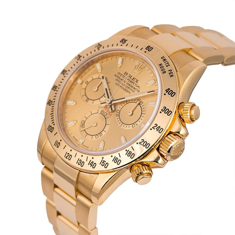 Side view - Rolex Daytona 18ct Yellow Gold Champagne Dial 116528