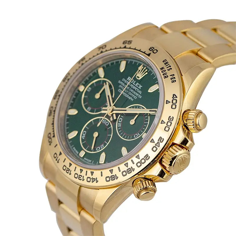 Side view - Rolex Daytona 18ct Yellow Gold Green Dial 116508