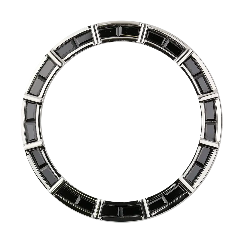 Full view - Rolex Daytona Black Baguette Cut Precious Stones Custom Bezel