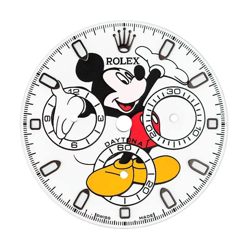 Rolex Daytona Mickey Mouse Print White Custom Dial