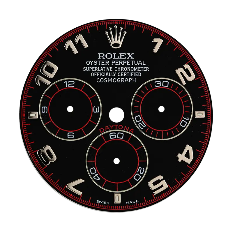 Rolex Daytona Racing Black/Silvered Arabic Numeral Original Factory Dial