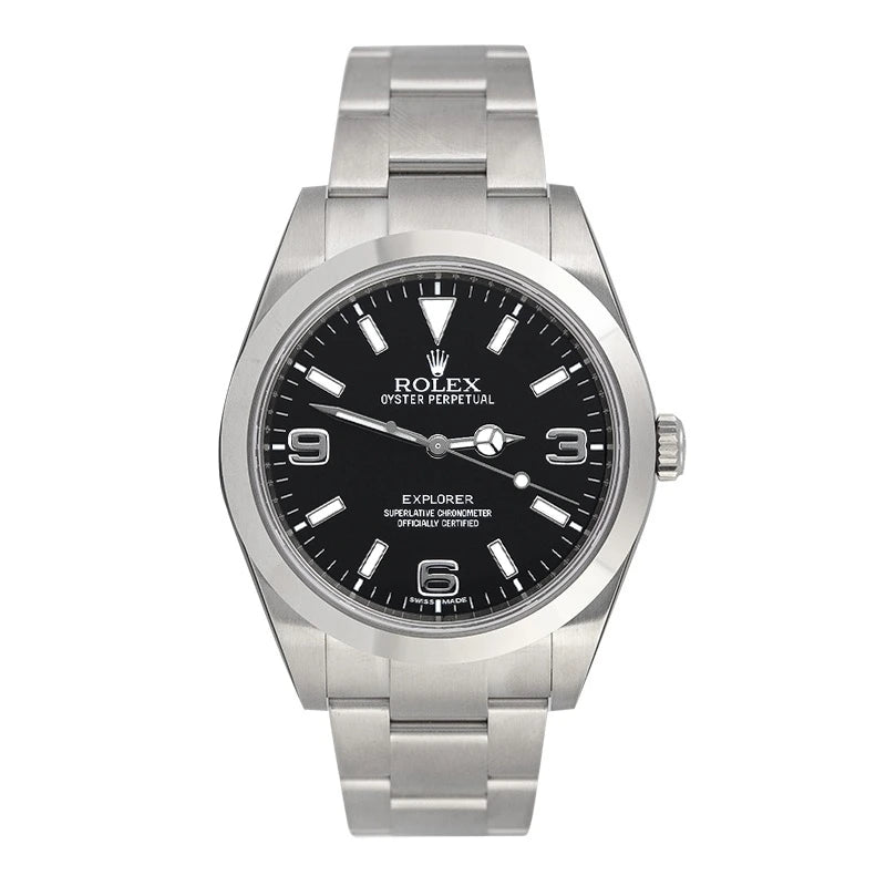 Full view - Rolex Explorer 39mm Steel Black Dial Oyster 214270