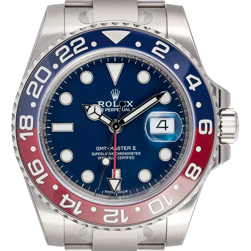Close up - Rolex GMT-Master II 18ct White Gold Blue Dial 126719BLRO