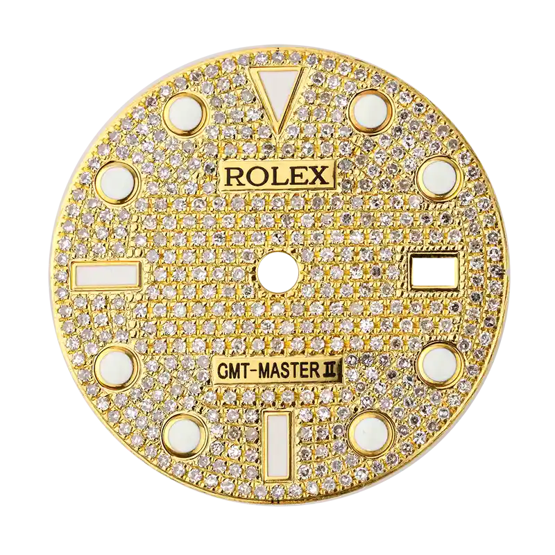 Rolex GMT-Master II 40mm Gold Diamond Pavé Custom Dial