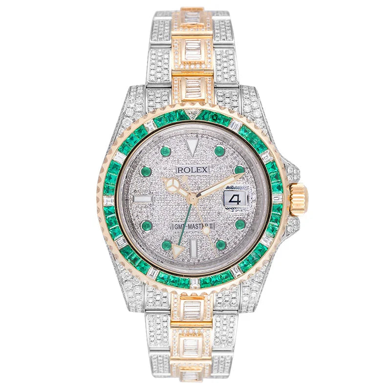 Full view - Rolex GMT-Master II Bi-Metal with Custom Green Bezel & Dial 116713LN