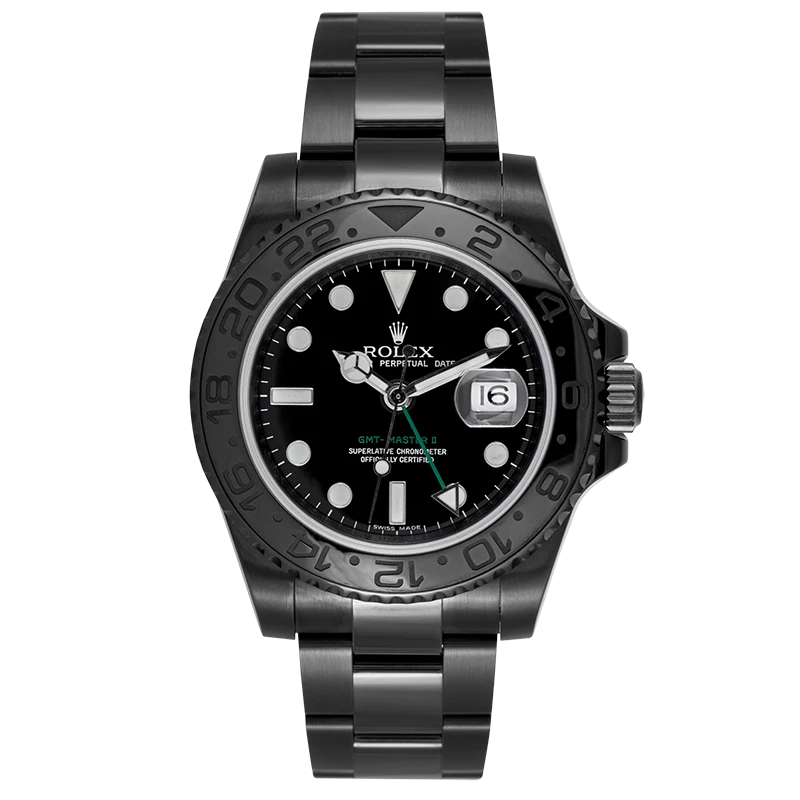 Full view - Rolex GMT-Master II Custom Black PVD Coating 116710LN